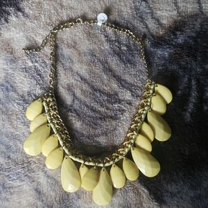 Elegant Yellow Teardrop Necklace Women's Jewelry
